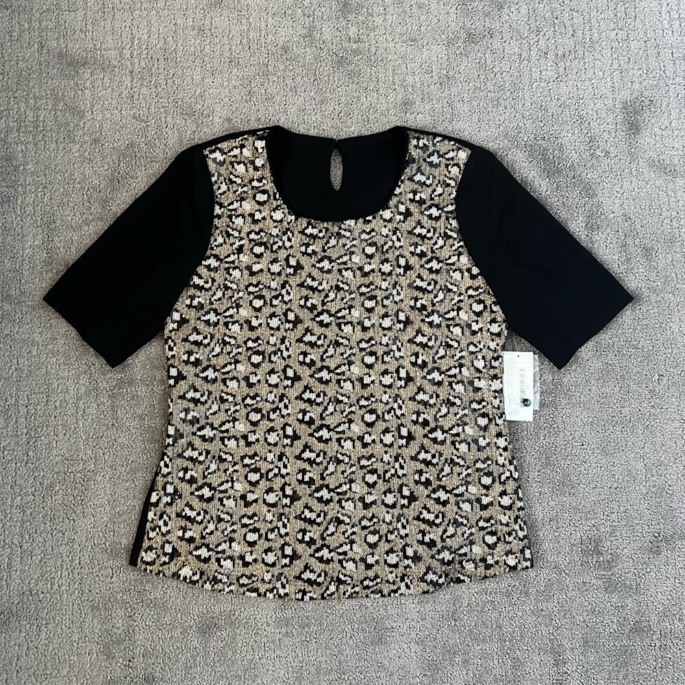 Nicole Miller X Mary Kay Leopard Sequin Top